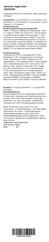 deukanin Nagermüsli, 20 kg